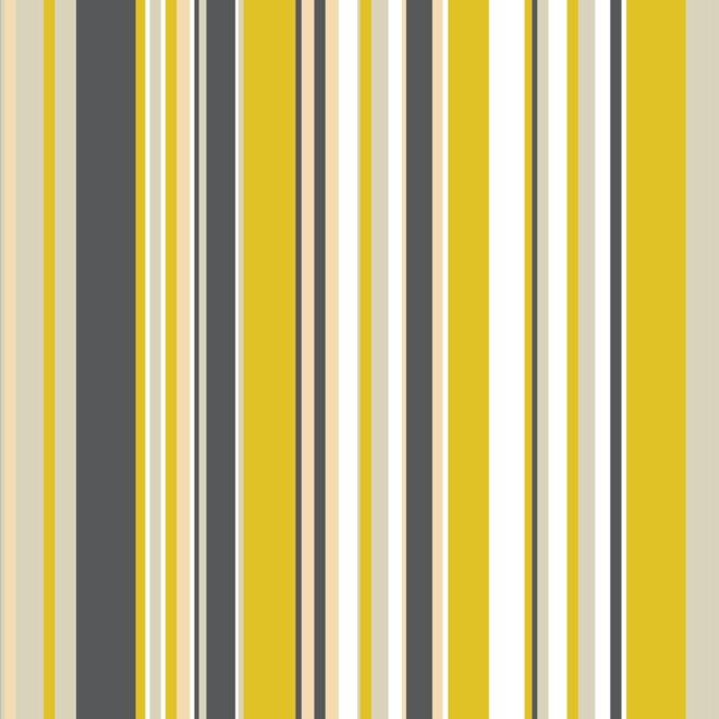 Stripes And Spots WIDE STRIPE YELLOW GREY - Tektura 